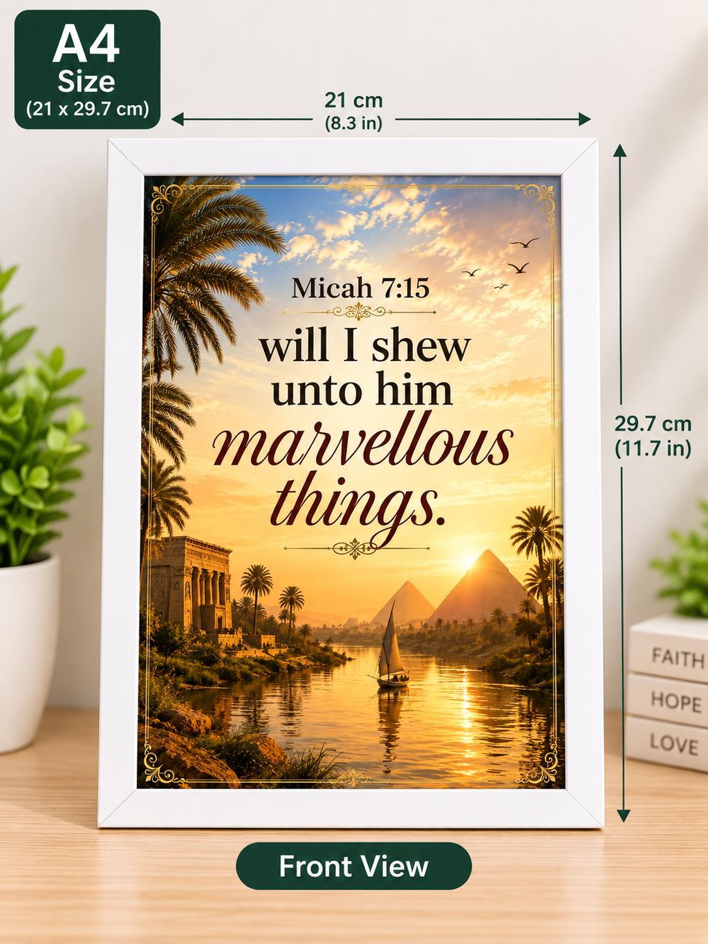 Bible Verse Frame, Micah 7:15 A4 – White Frame