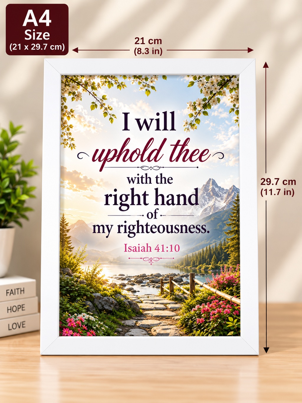 Bible Verse Frame, Isaiah 41:10 A4 – White Frame