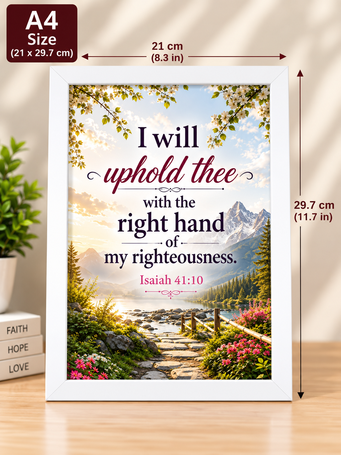 Bible Verse Frame, Isaiah 41:10 A4 – White Frame