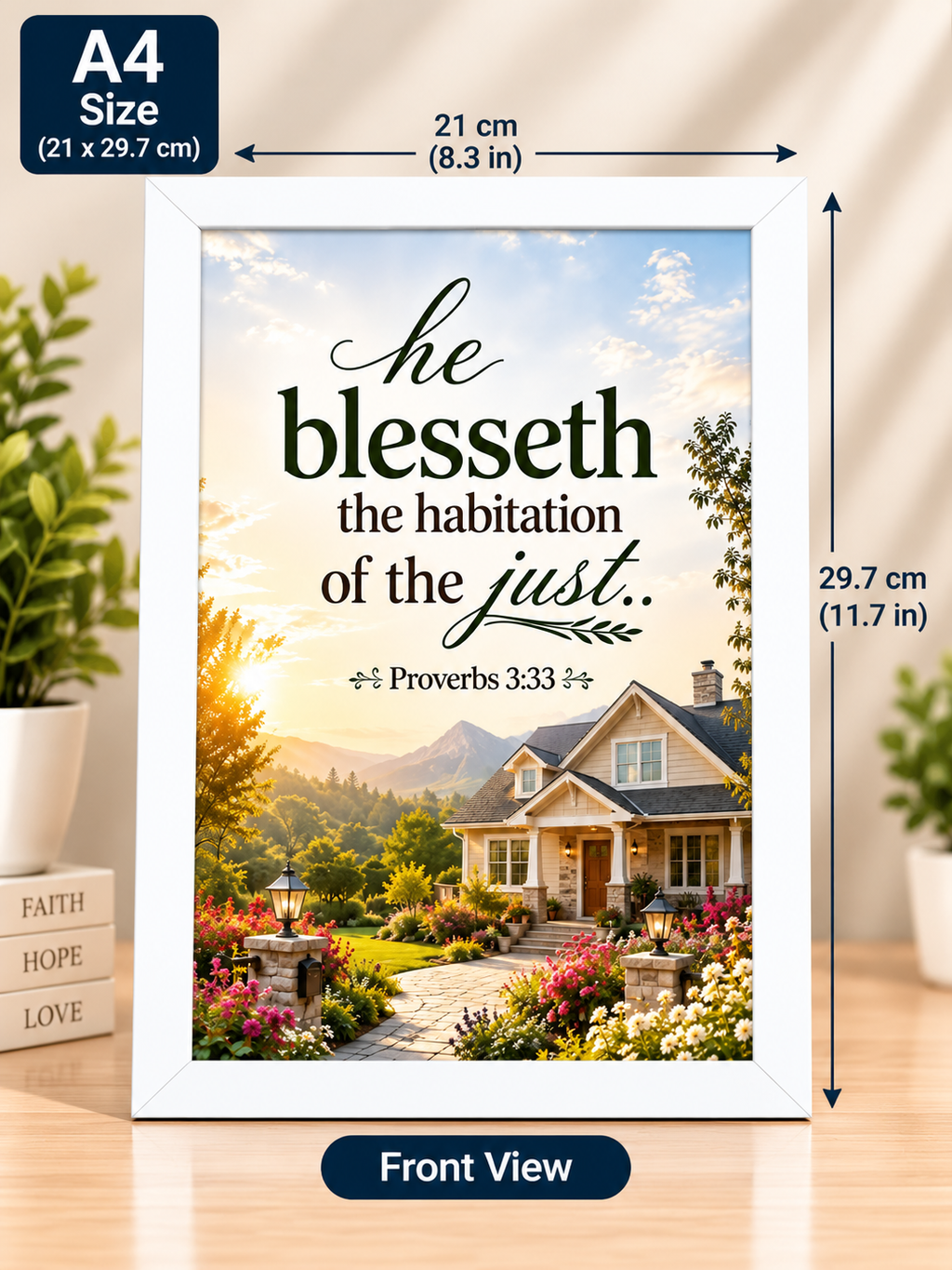 Bible Verse Frame, Proverbs 3:33 A4 – He Blesseth the Habitation