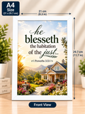 Bible Verse Frame, Proverbs 3:33 A4 – He Blesseth the Habitation
