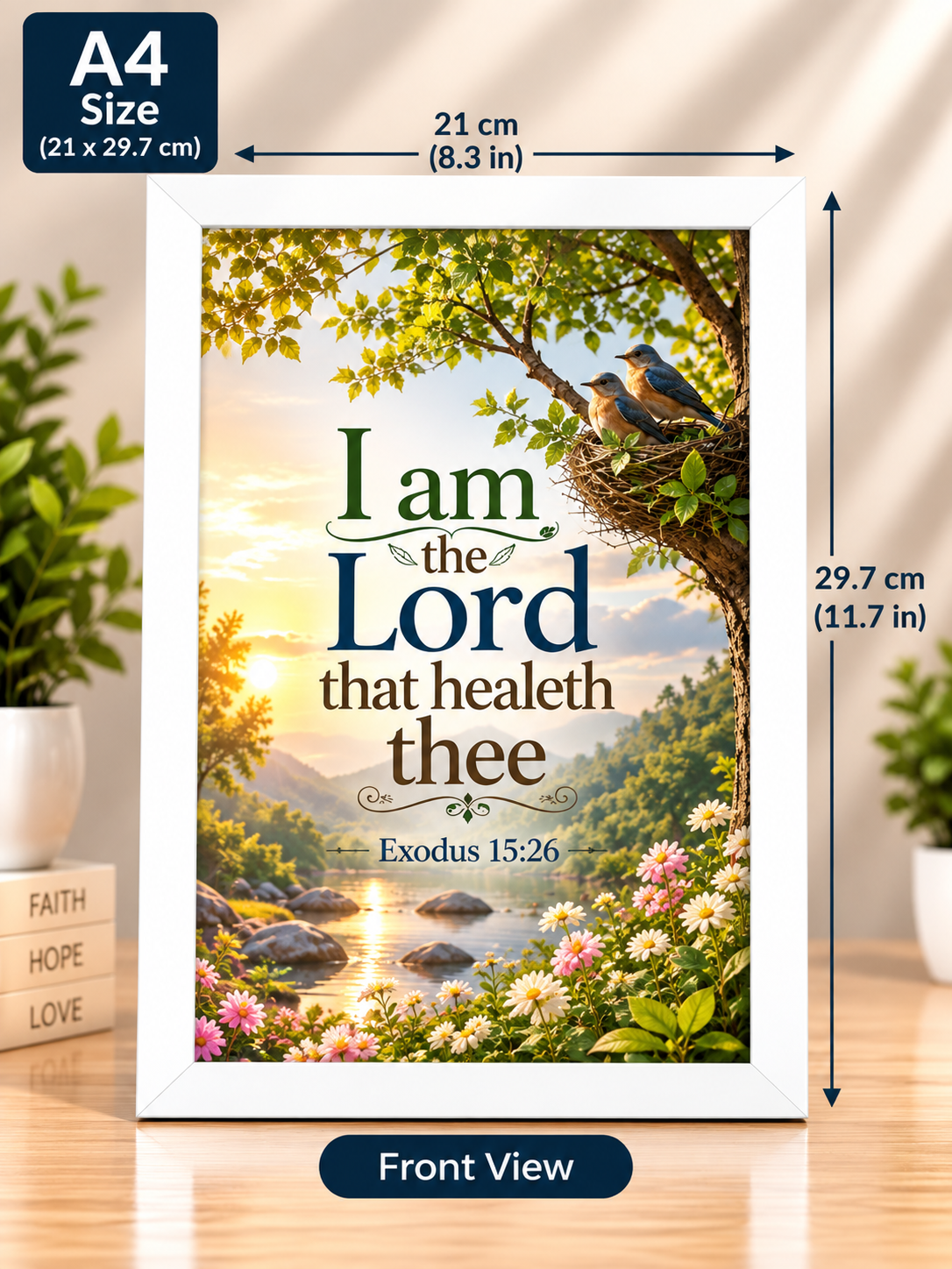 Bible Verse Frame, Exodus 15:26 A4 – I Am the Lord That Healeth Thee