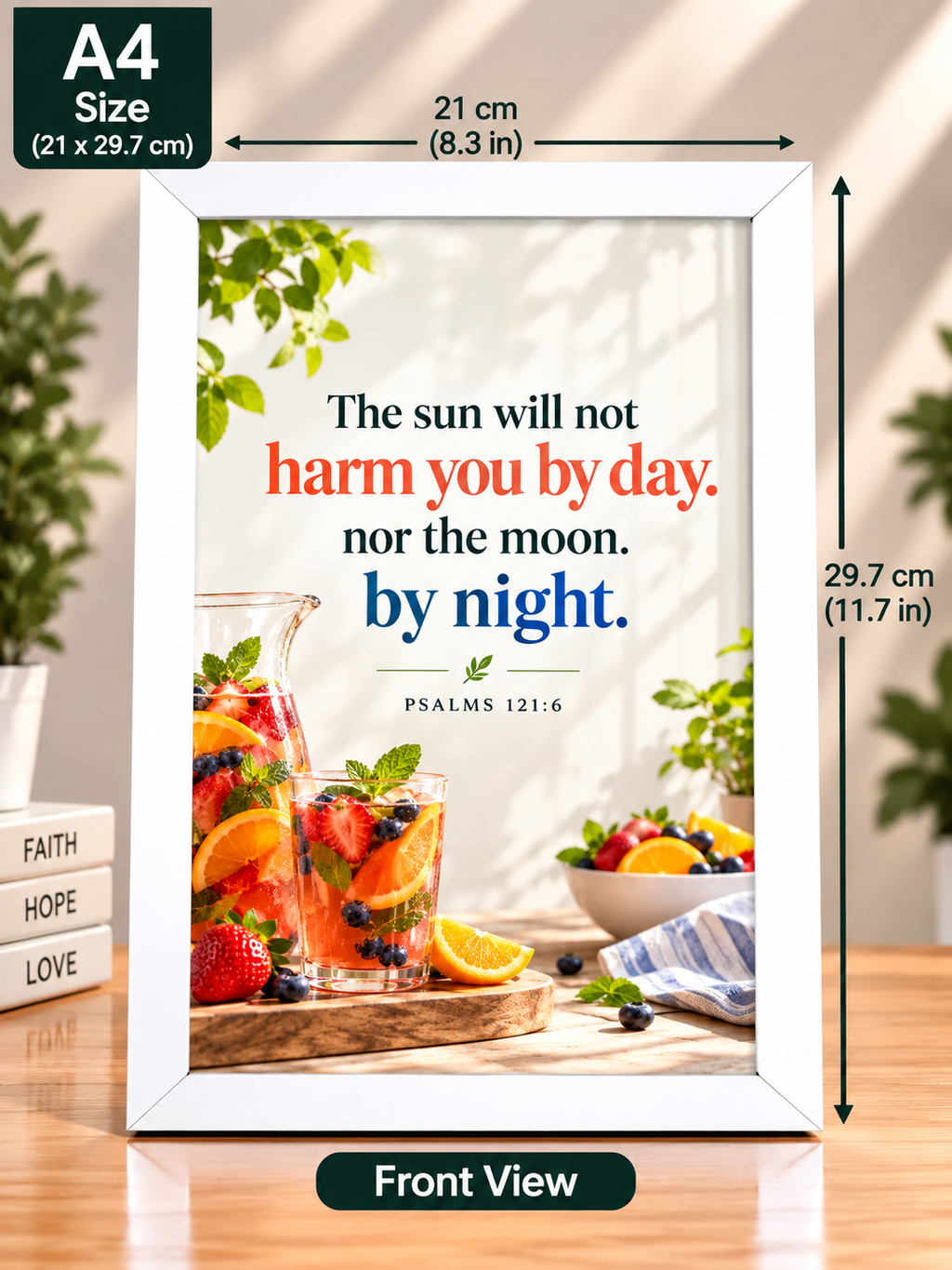 Bible Verse Frame, PSALMS 121:6 A4 – PSALMS 121:6