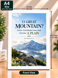 Bible Verse Frame, Zechariah 4:7 A4 – O Great Mountain