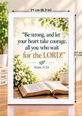 Bible Verse Frame, Psalm 31:24 A4 – White Frame