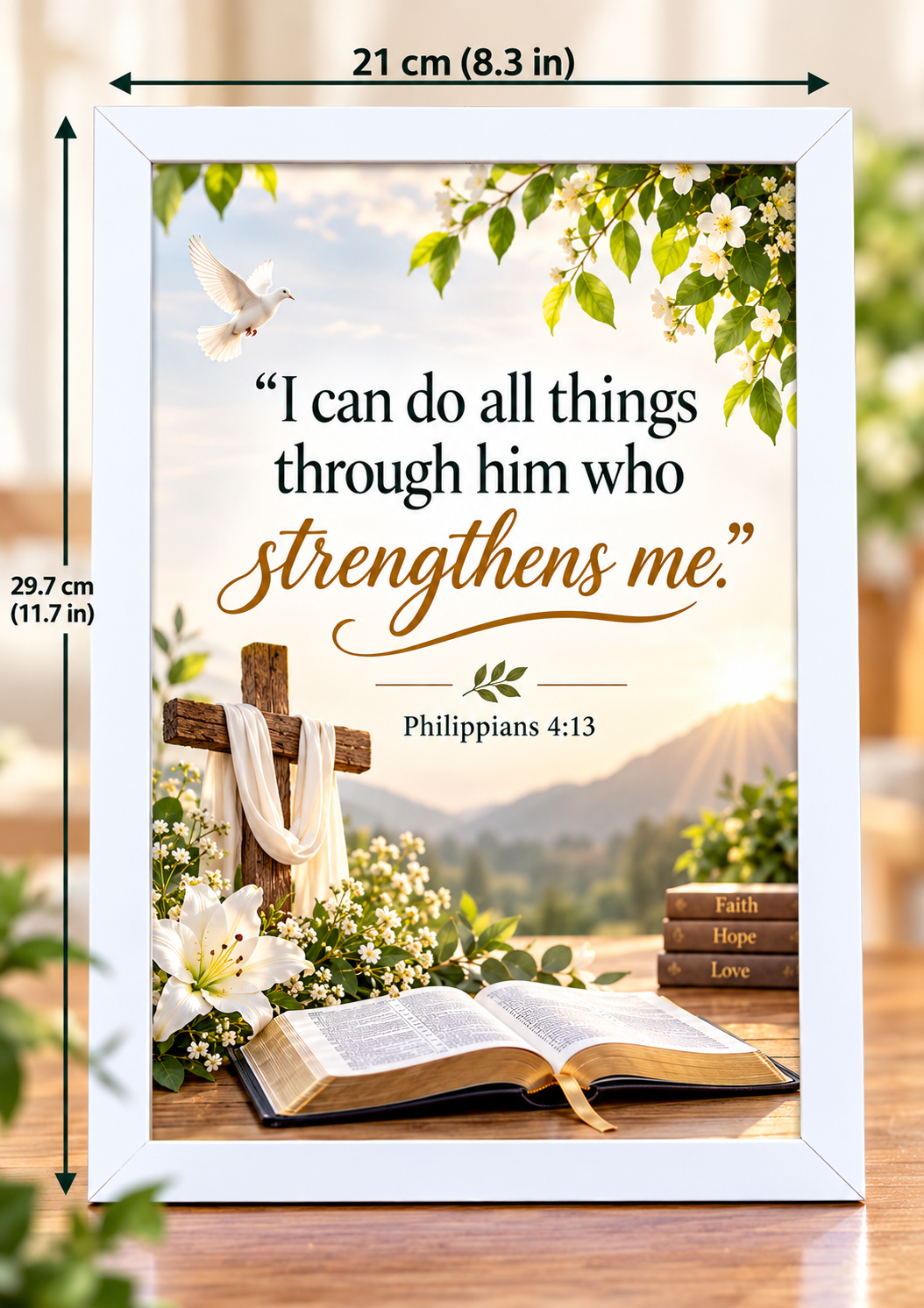 Bible Verse Frame, Philippians 4:13 A4