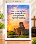 Bible Verse Frame, Psalm 46:1 A4 – White Frame