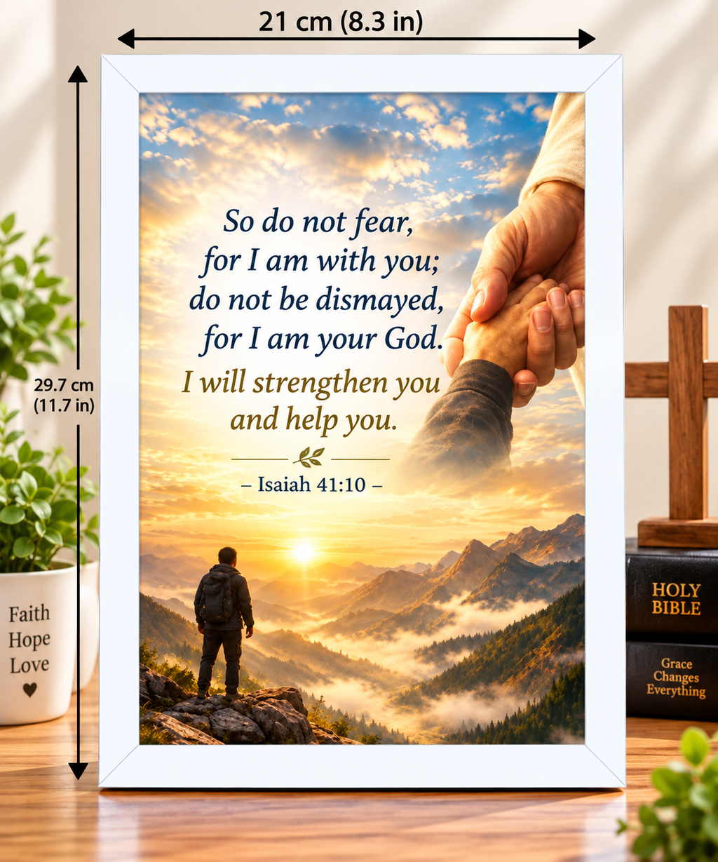 Bible Verse Frame, Isaiah 41:10 A4