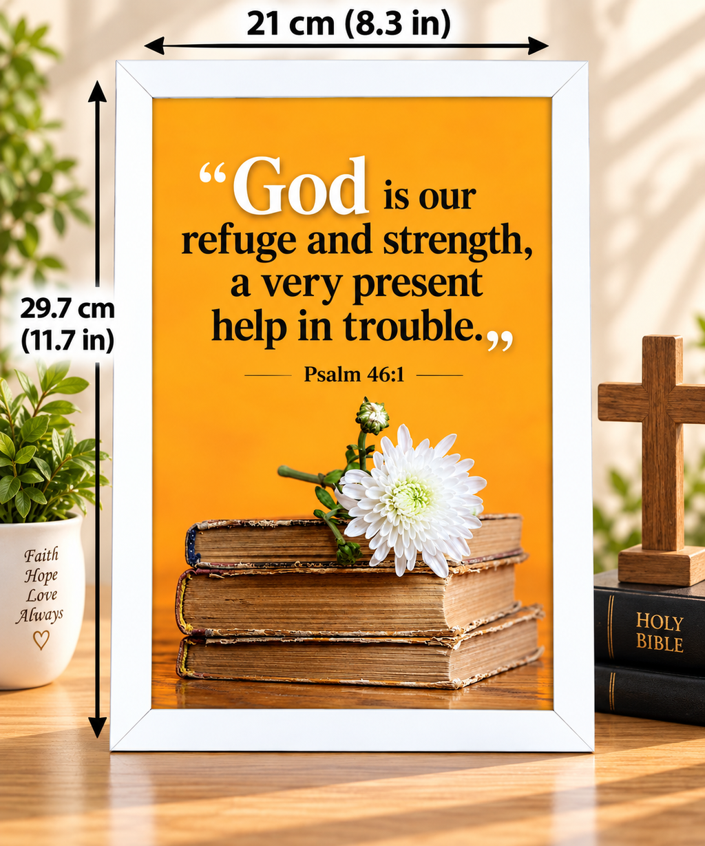 Bible Verse Frame, Psalm 46:1 A4