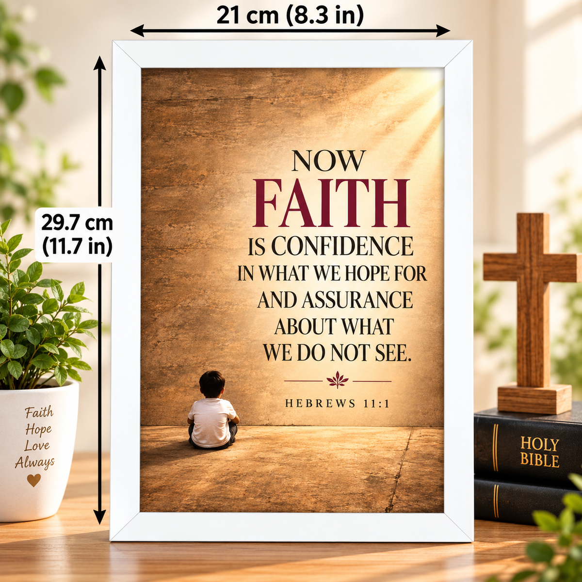 Bible Verse Frame, Hebrews 11:1 A4 – Now Faith Is Confidence