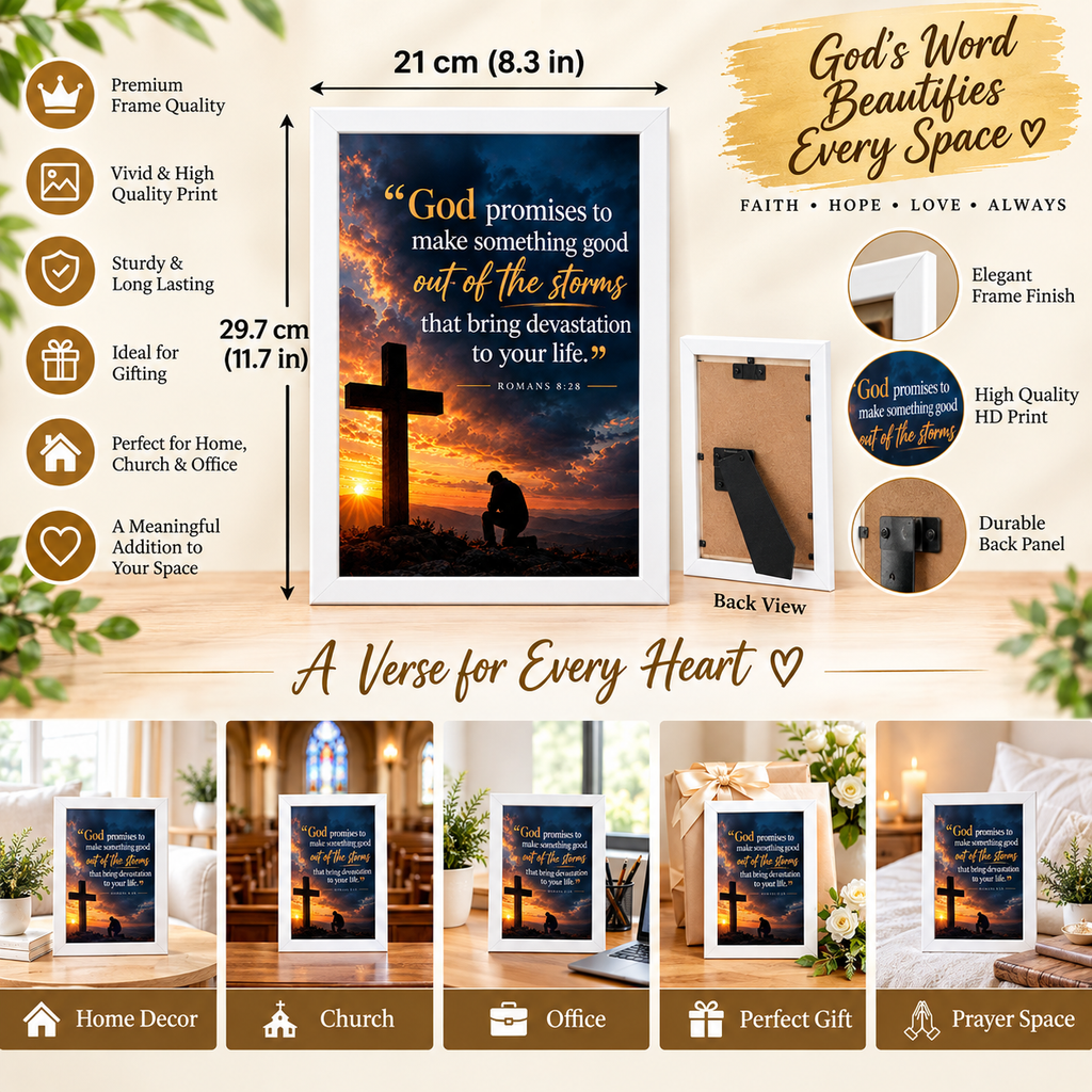 Bible Verse Frame, Romans 8:28 A4 – God Promises