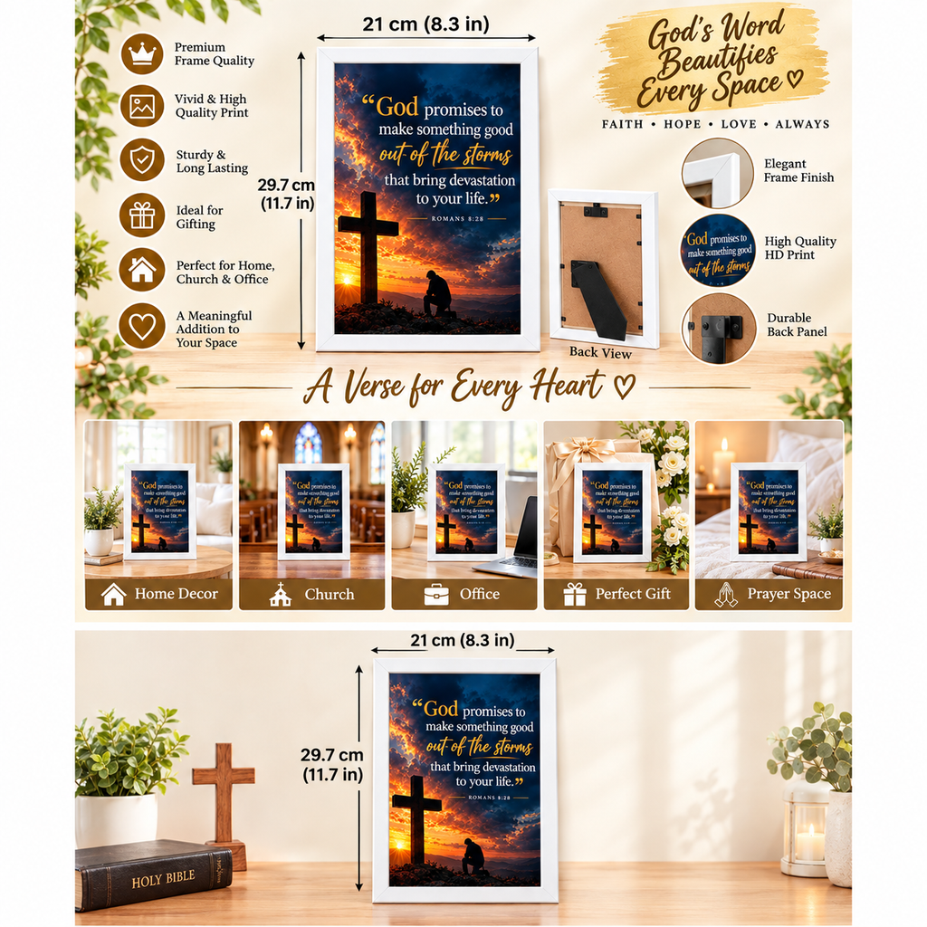 Bible Verse Frame, Romans 8:28 A4 – God Promises
