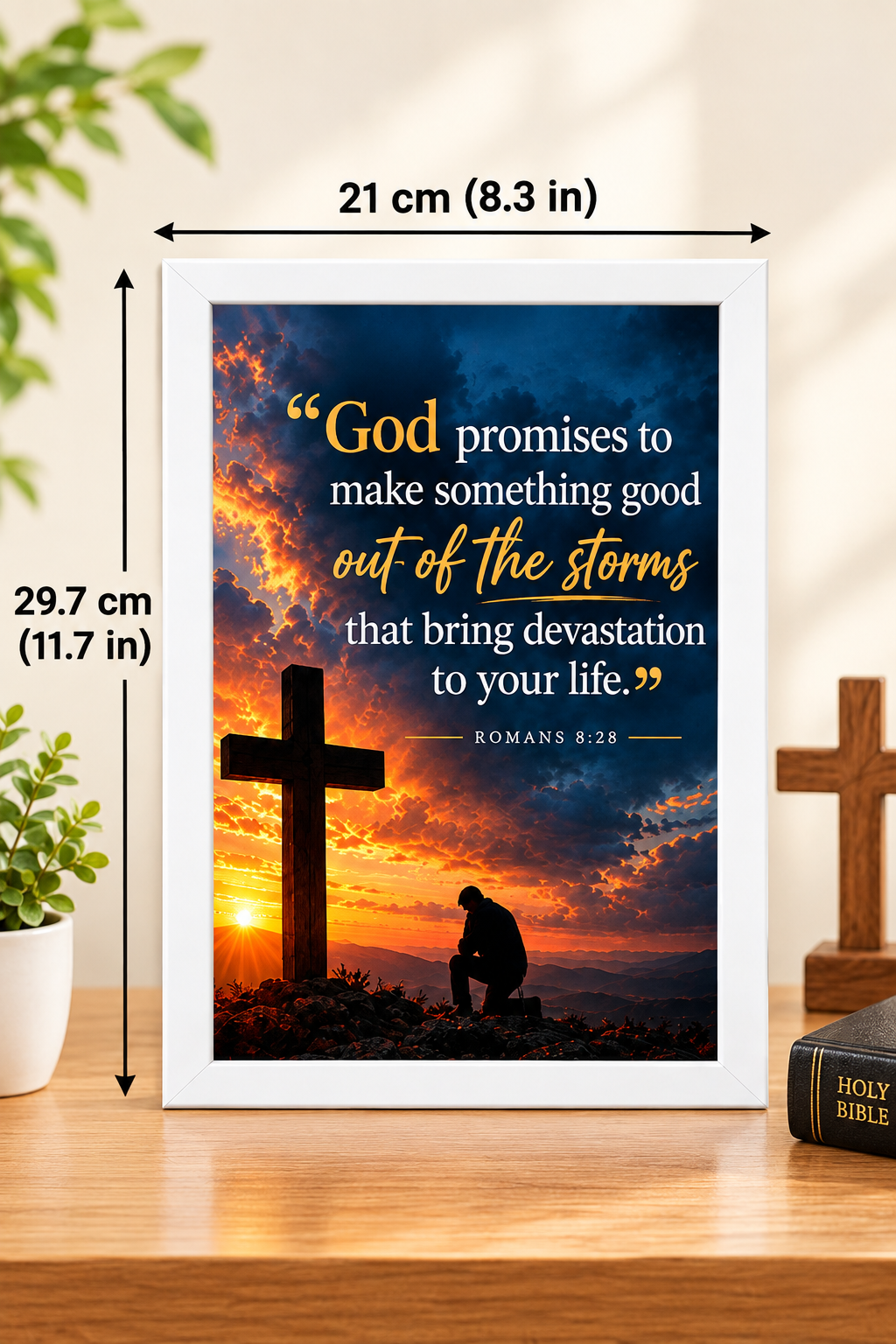 Bible Verse Frame, Romans 8:28 A4 – God Promises