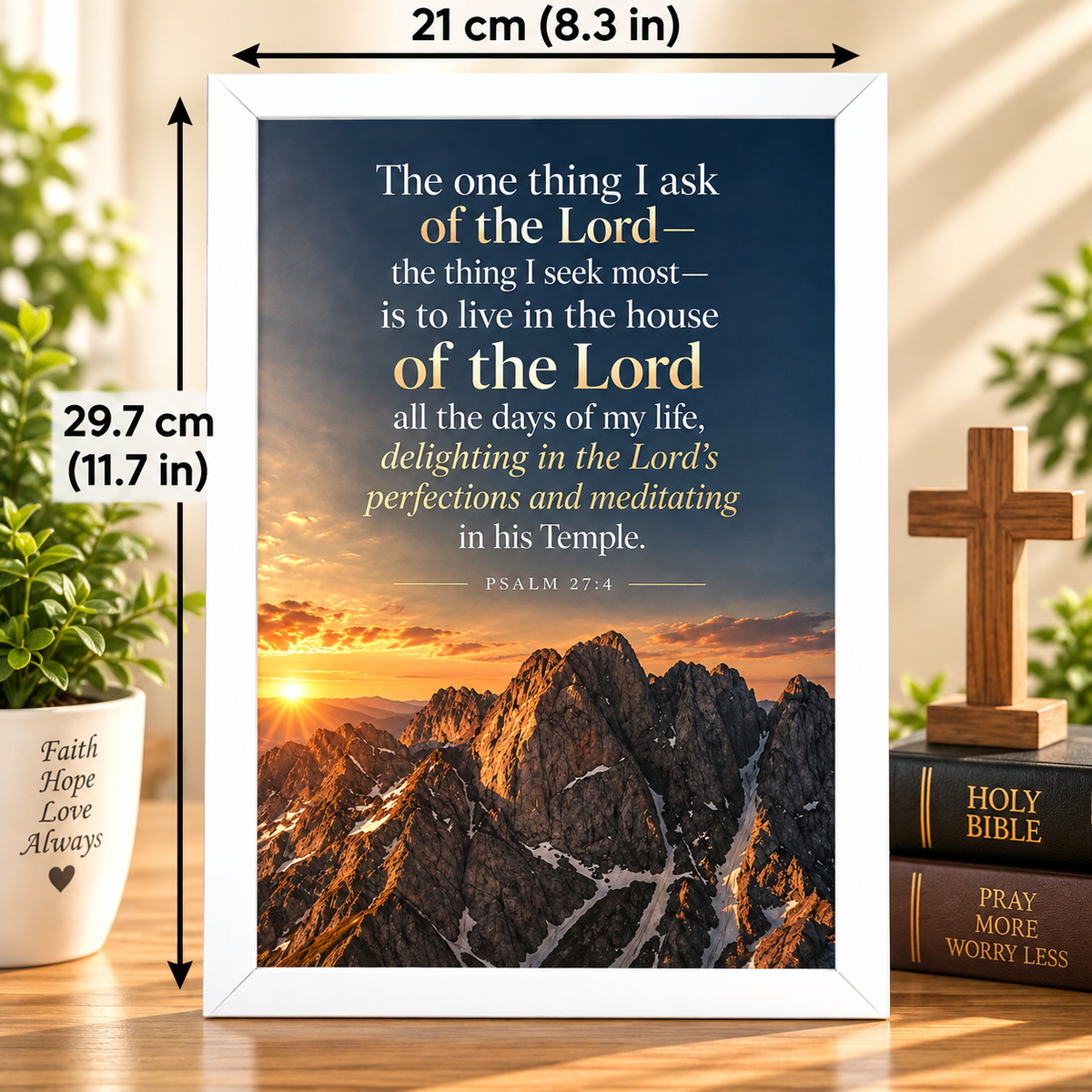 Bible Verse Frame, Psalm 27:4 A4 – The One Thing I Ask