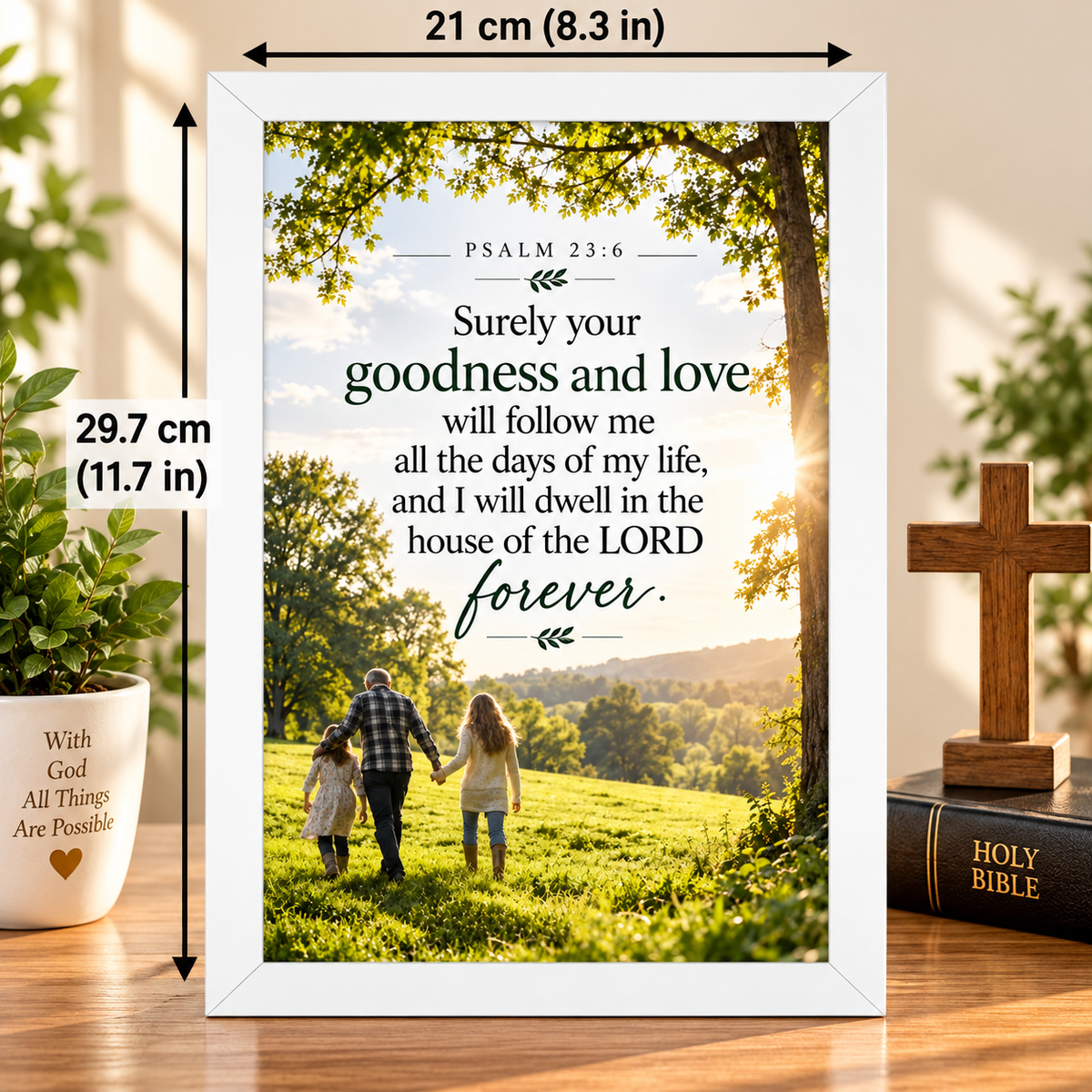 Bible Verse Frame, Psalm 23:6 A4 – Goodness and Love