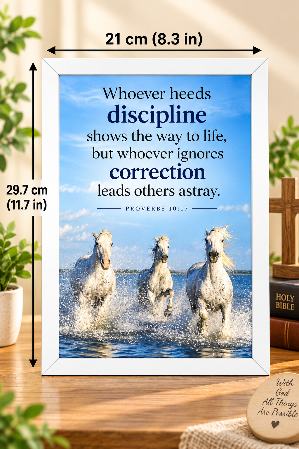 Bible Verse Frame, Proverbs 10:17 A4 – Discipline & Correction