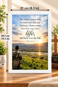 Bible Verse Frame, John 10:10 A4 – Life to the Full