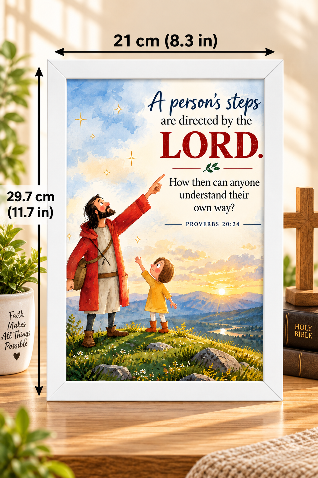 Bible Verse Frame, Proverbs 20:24 A4 – Steps Directed by the Lord