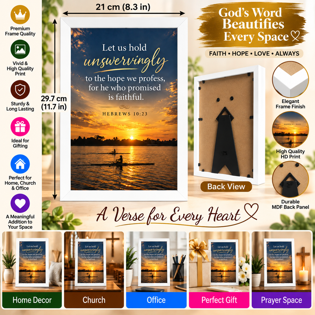 Bible Verse Frame, Hebrews 10:23 A4 – Hold Unswervingly