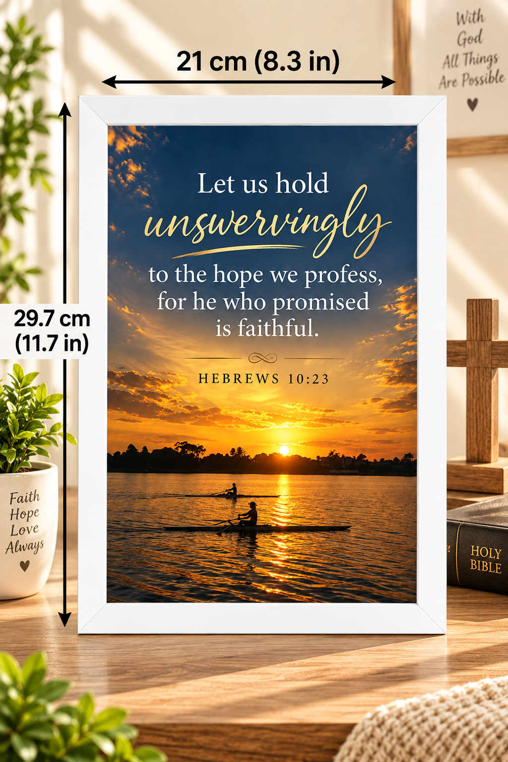 Bible Verse Frame, Hebrews 10:23 A4 – Hold Unswervingly