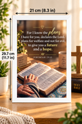 Bible Verse Frame, Jeremiah 29:11 A4 – Future & Hope