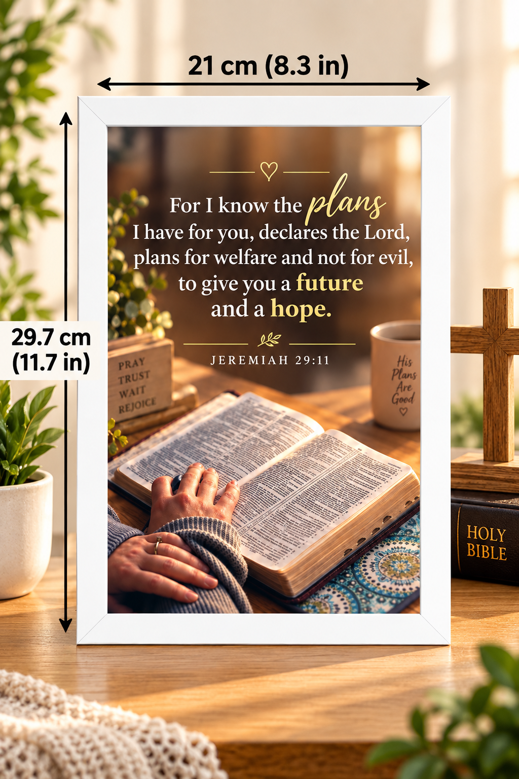 Bible Verse Frame, Jeremiah 29:11 A4 – Future & Hope
