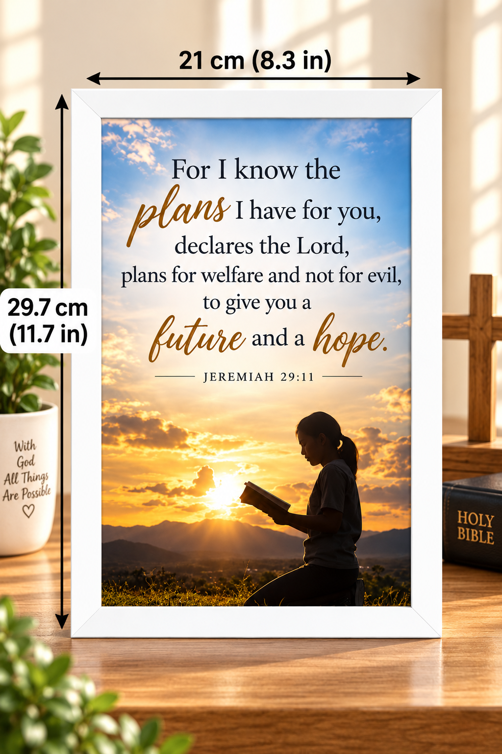Bible Verse Frame, Jeremiah 29:11 A4 – Future and Hope