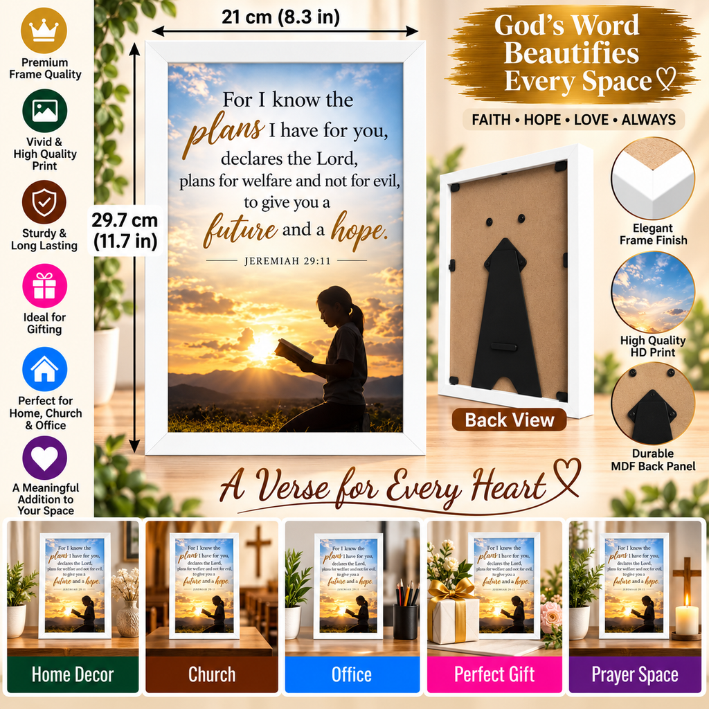 Bible Verse Frame, Jeremiah 29:11 A4 – Future and Hope