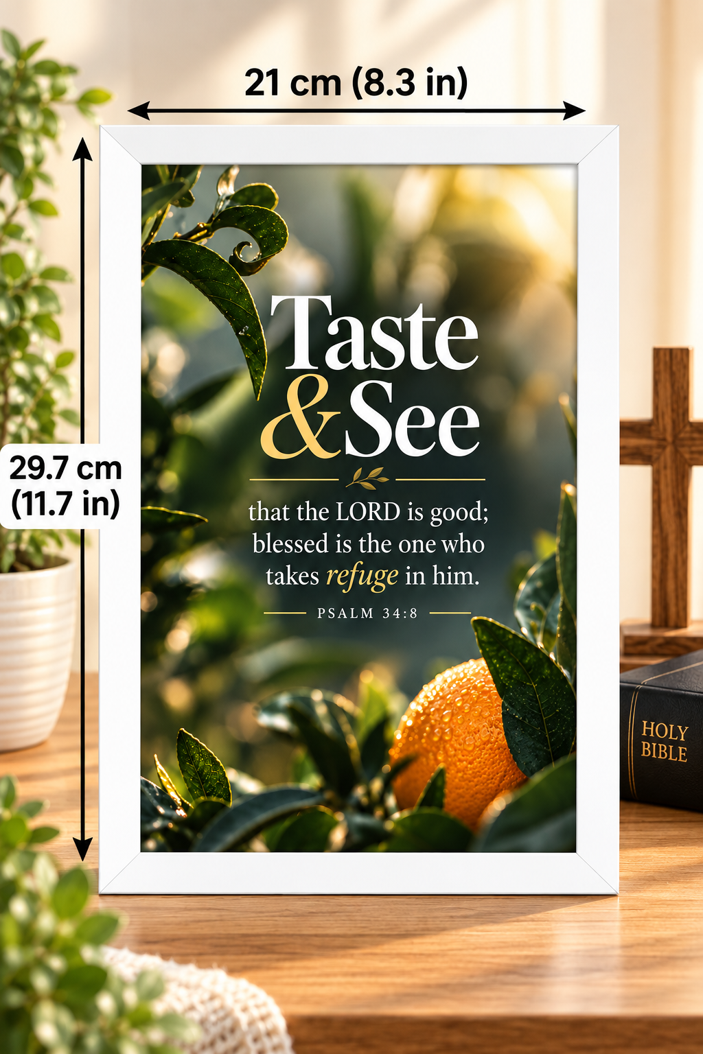 Bible Verse Frame, Psalm 34:8 A4 – Taste & See