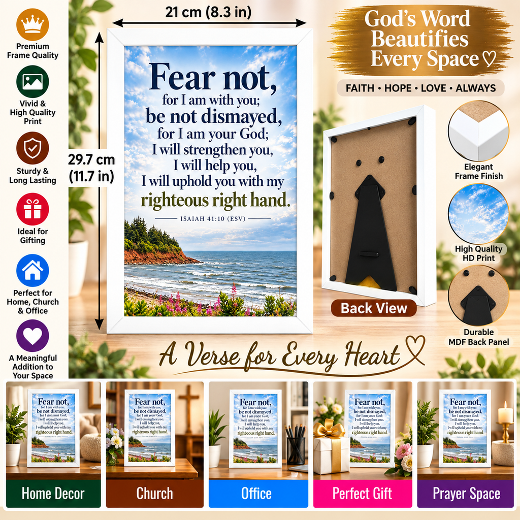 Bible Verse Frame, Isaiah 41:10 A4 – Fear Not