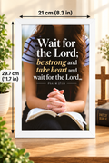 Bible Verse Frame, Psalm 27:14 A4 – White Frame