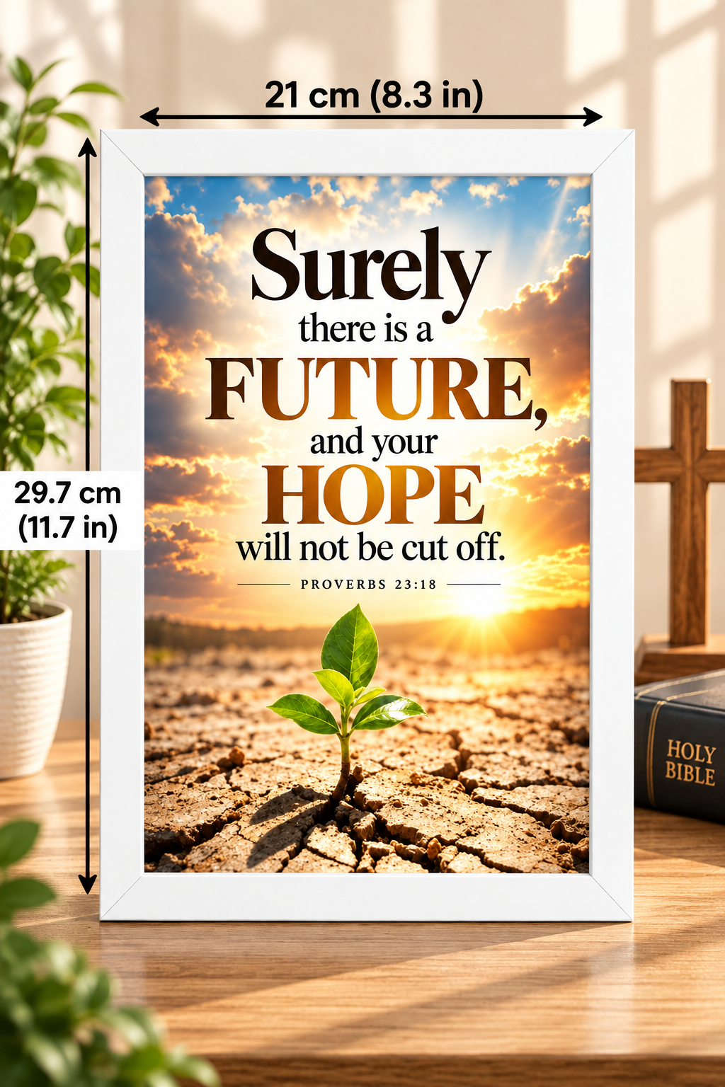 Bible Verse Frame, Proverbs 23:18 A4 – Future & Hope