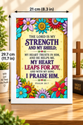 Bible Verse Frame, Psalm 28:7 A4 – The Lord Is My Strength