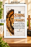 Bible Verse Frame, Joshua 1:6 A4 – White Frame