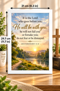 Bible Verse Frame, Deuteronomy 31:8 A4 – White Frame