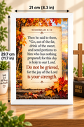 Bible Verse Frame, Nehemiah 8:10 A4 – Joy of the Lord