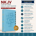NKJV Thinline Bible Verse Art Cover Collection Genuine Leather Brown Thumb Indexed Red Letter Comfort Print