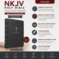 NKJV Holy Bible Value Ultra Thinline Charcoal Leathersoft Red Letter Comfort Print