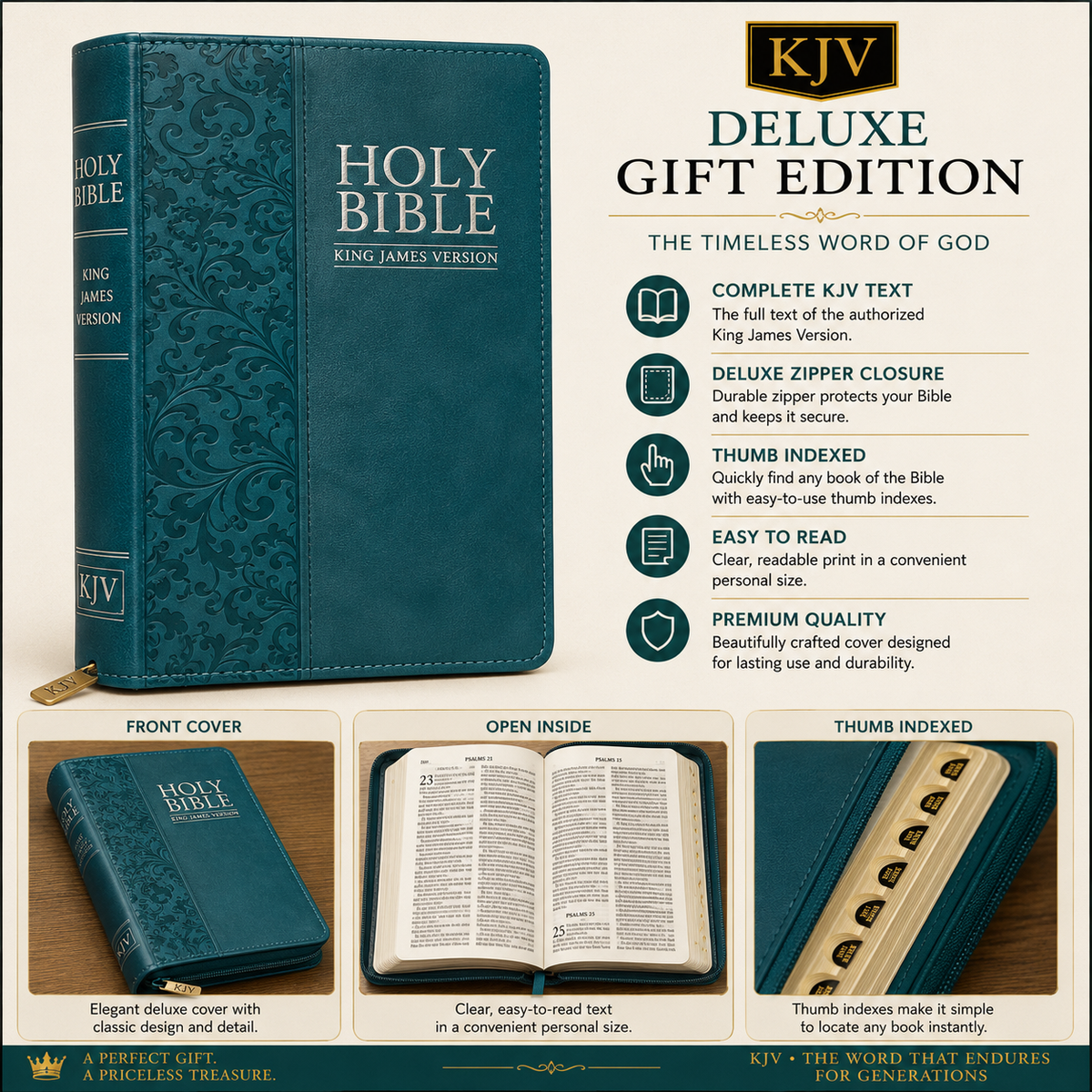 KJV Deluxe Gift Edition Bible – Brown Cover