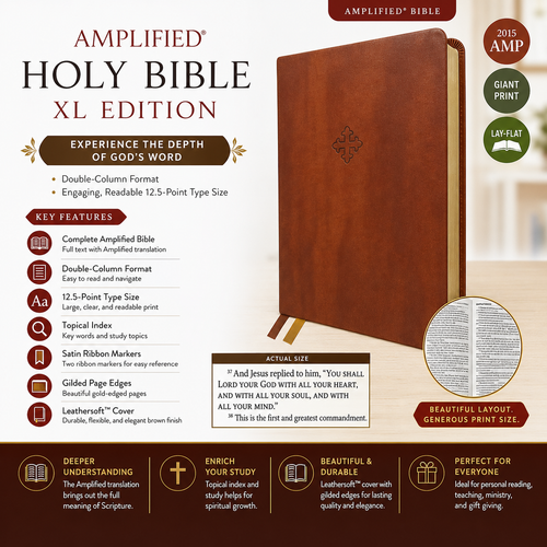 Amplified Holy Bible, XL Edition, Leathersoft, Brown