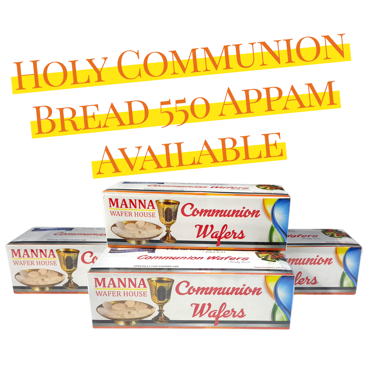 Holy Communion Wafers | Holy Communion Bread | Church Use | 550 Plus Wafers inside The Box
