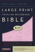 KJV Large Print Thinline Reference Bible – Black Genuine Leather, Easy-to-Read 10.5pt Text, Center-Column References, Ribbon Marker | ISBN 9781598564624