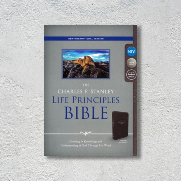 NIV Charles F. Stanley Life Principles Bible – Black Leathersoft, Comfort Print
