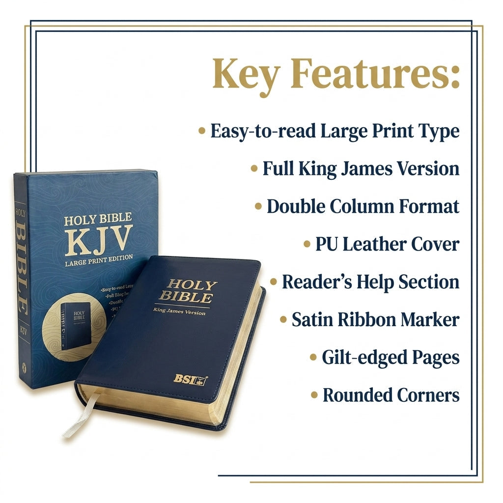 KJV Holy Bible, Large Print Edition – Blue PU Leather (Scandinavia Publishing House, 2024)