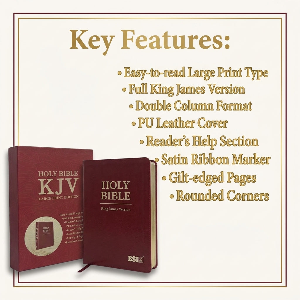 KJV Holy Bible, Large Print Edition – Burgundy PU Leather (Scandinavia Publishing House, 2024)