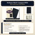 Holman NKJV Compact Bible, Value Edition – Navy LeatherTouch