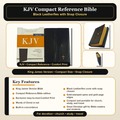 KJV Compact Reference Bible, Comfort Print – Black Leatherflex with Snap Closure (Thomas Nelson)