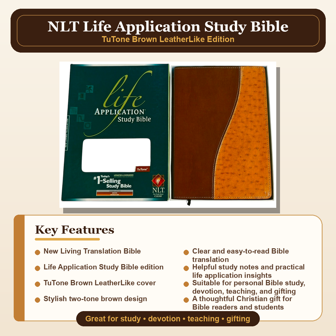 Life Application Study Bible, NLT – TuTone Bonded Leather, Brown/Ostrich Tan